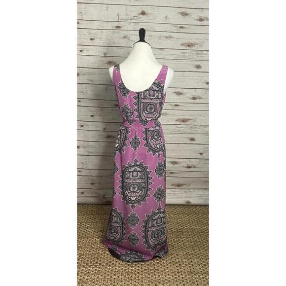 Anthropologie Maeve Annas boho purple flowy silk chiffon maxi dress Size XS - Picture 7 of 9